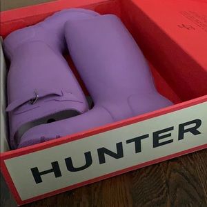 Tall Hunter rain boots with sock liner size 10